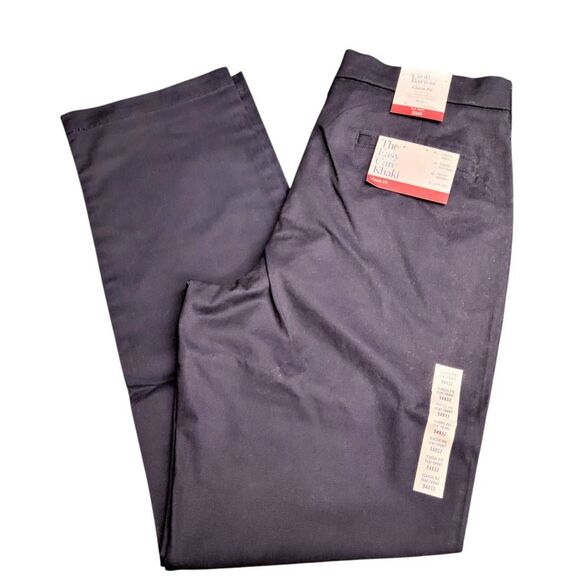 Croft & Barrow BRAND NEW Easy Care Flat Front Navy Blue Khaki Pants - Picture 9 of 9